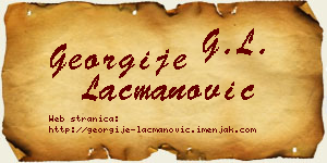 Georgije Lacmanović vizit kartica